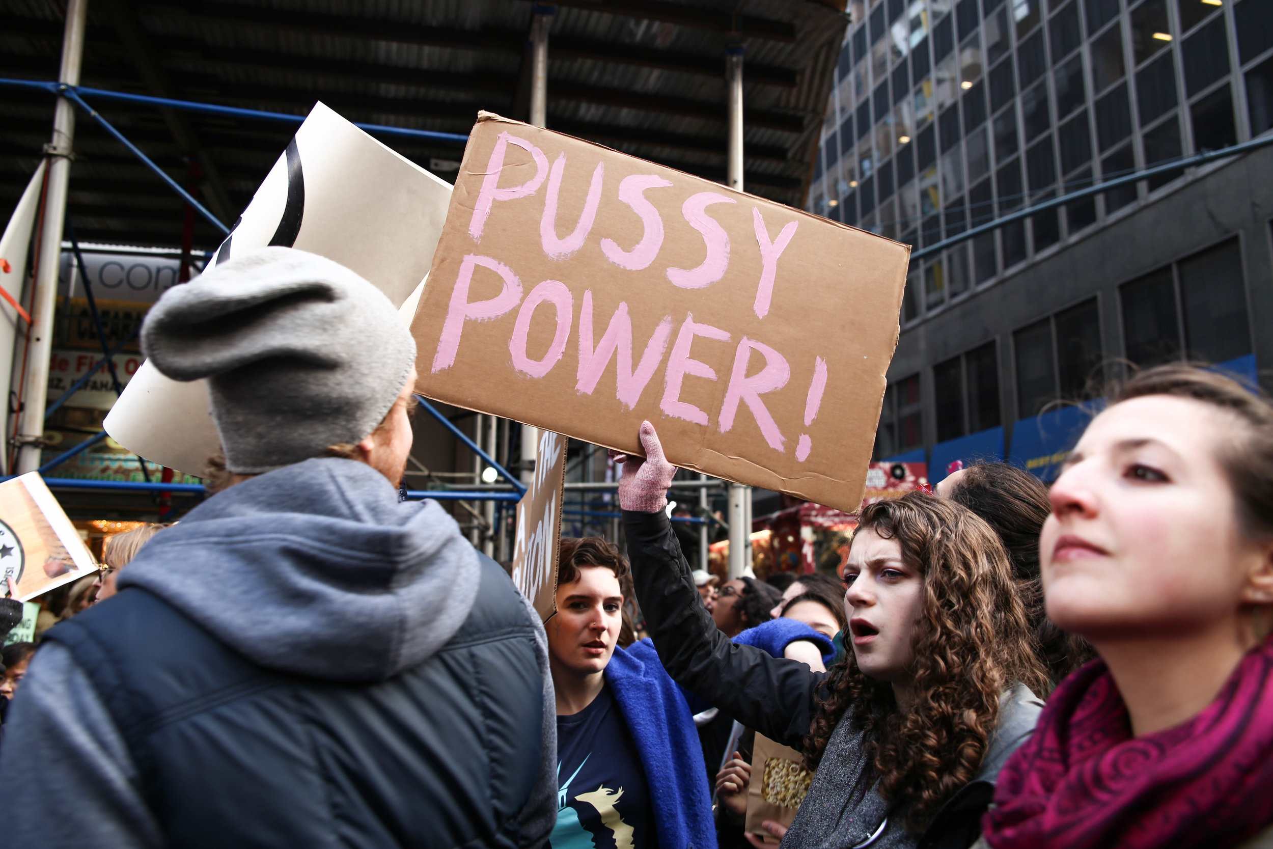 Signs created by people at the Women's March on NYC
